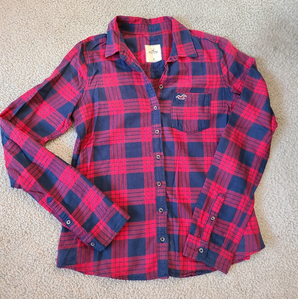 Hollister red flannel